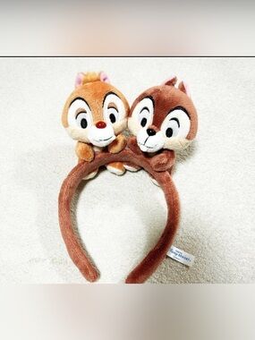 NWT Disney Resort Tokyo Chip 'n' Dale Brown Plush Headband